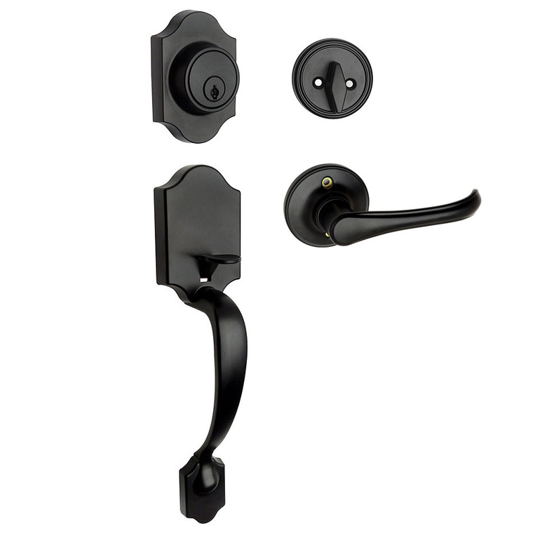 Designers Impressions Valhala Black Traditional Handleset with Rochester Interior: 55-9000/8844