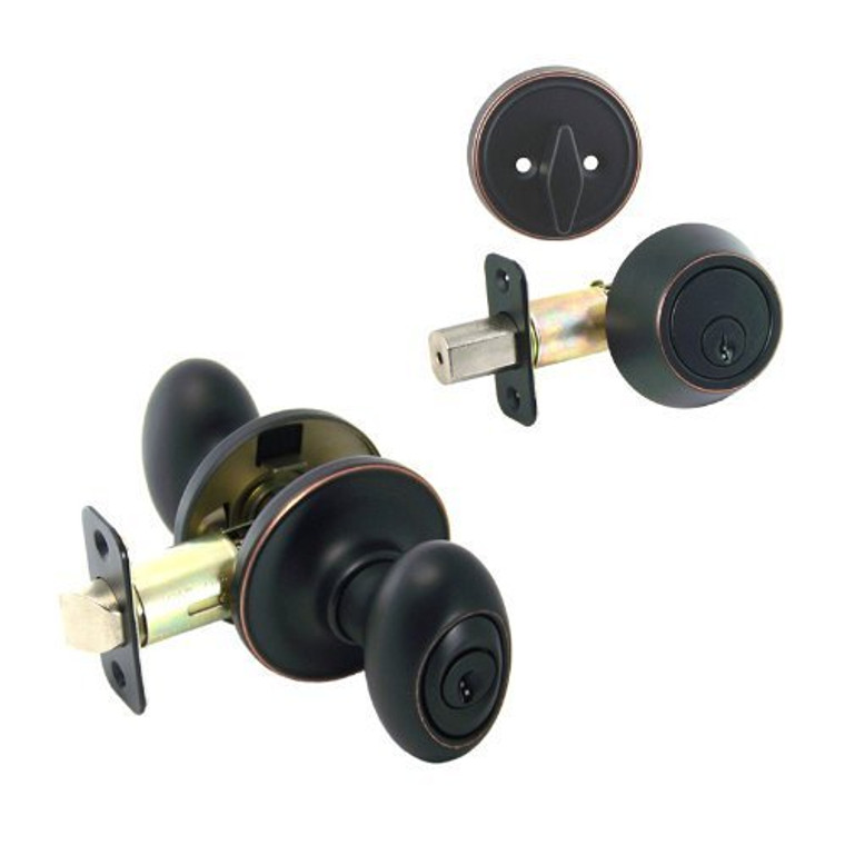 Designers Impressions Somerset Design Oil Rubbed Bronze Combo Pack - Entry & Deadbolt: 33-2699