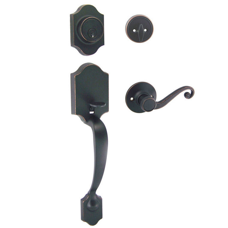 Designers Impressions Valhala Oil Rubbed Bronze Traditional Handleset with Livingston Interior: 33-9000/5144