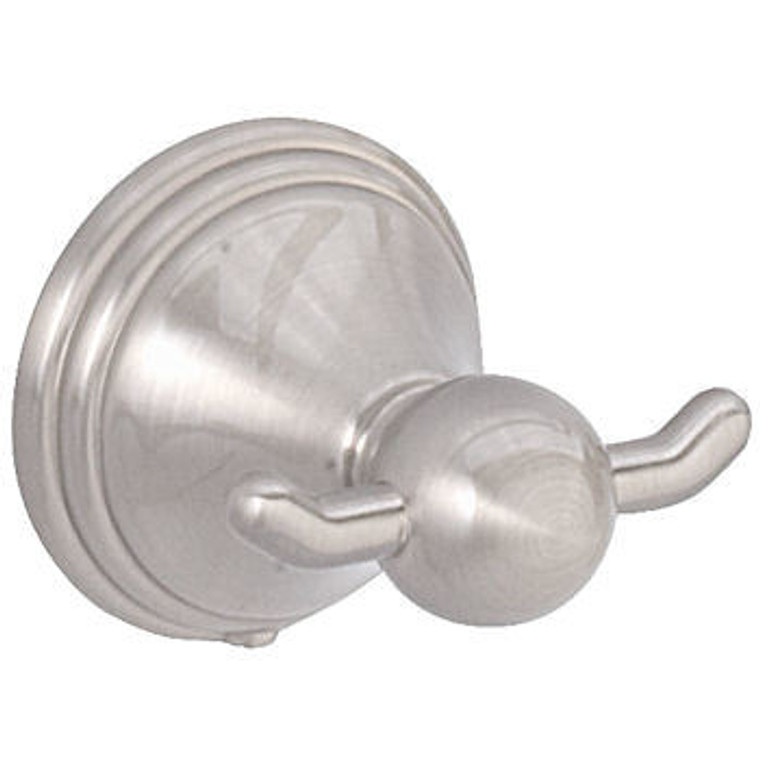 Designers Impressions Florentine Series Satin Nickel Double Robe Hook: 19533