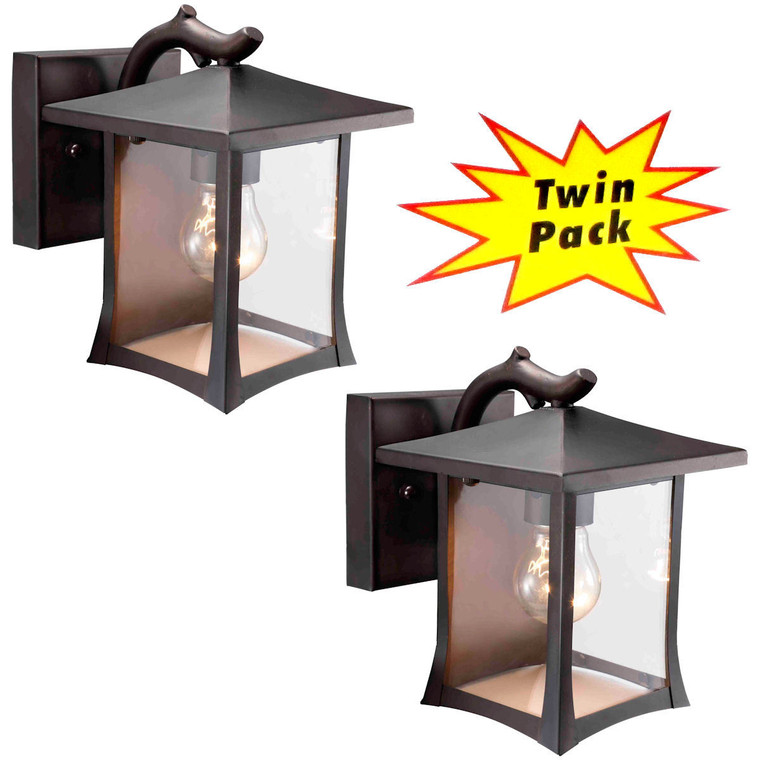 Designers Impressions Black Outdoor Patio / Porch Exterior Light Fixtures - Twin Pack : 73474