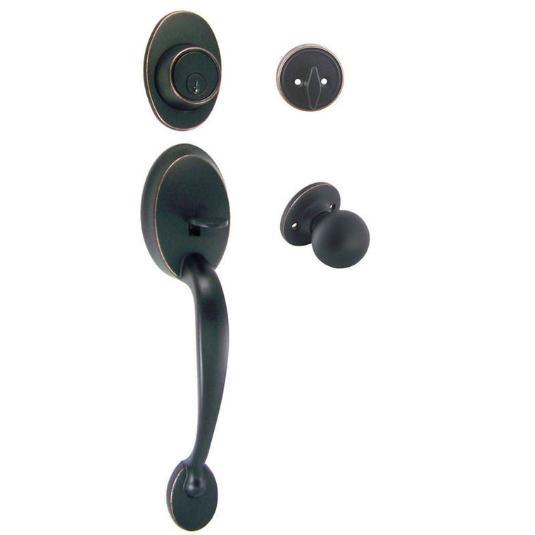 Designers Impressions Frankfort Oil Rubbed Bronze Traditional Handleset with Ashland Interior: 33-8000/2144