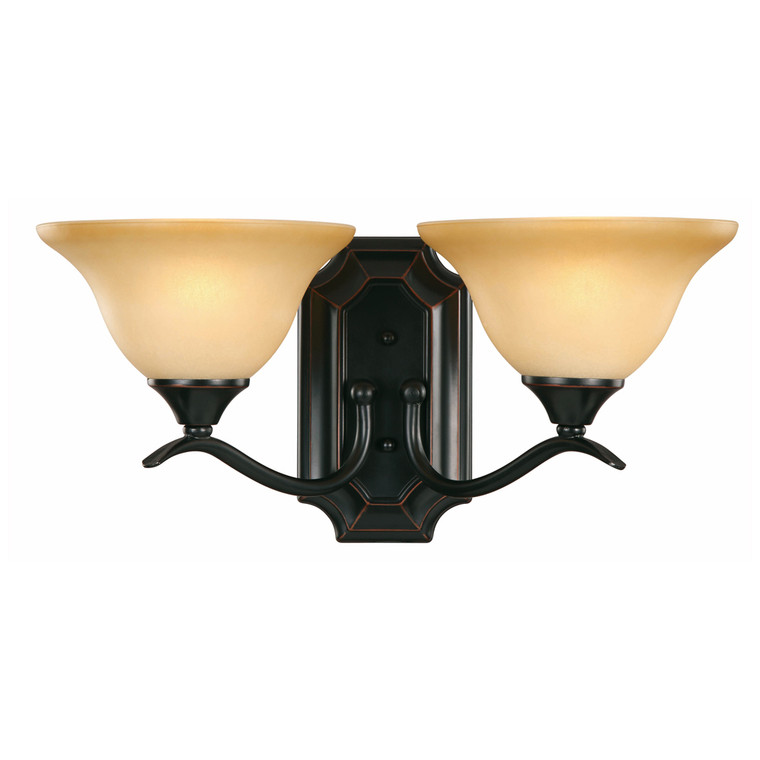 Oil Rubbed Bronze 2 Light Wall Sconce / Bathroom Fixture : 16-3262