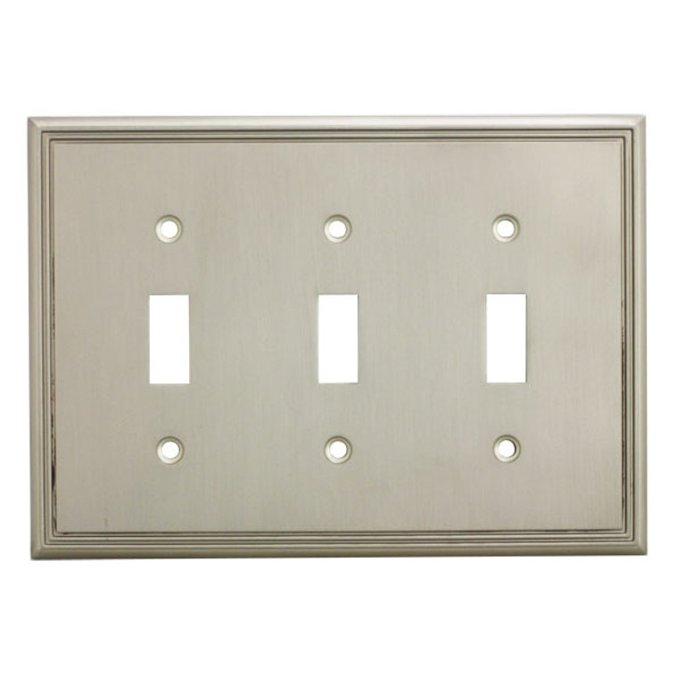 Cosmas 65005-SN Satin Nickel Triple Toggle Switchplate Cover