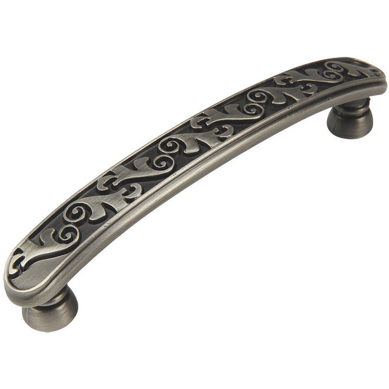Cosmas 4298AS Antique Silver Floral Cabinet Pull