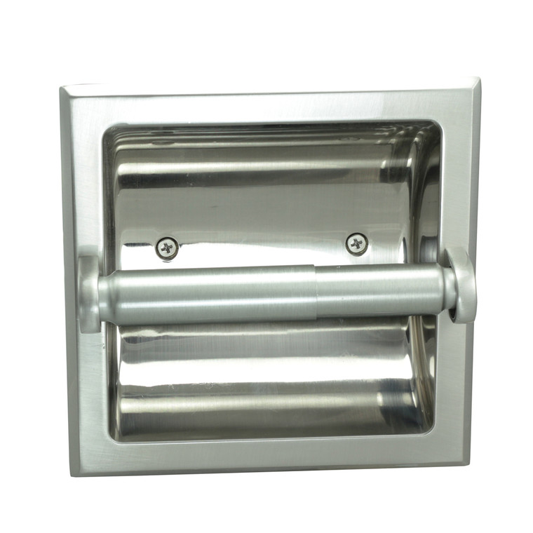 Designers Impressions Satin Nickel Recessed Toilet / Tissue Paper Holder Mounting Bracket Included: 49670