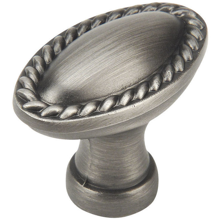 Cosmas 4116AS Antique Silver Oblong Rope Cabinet Knob