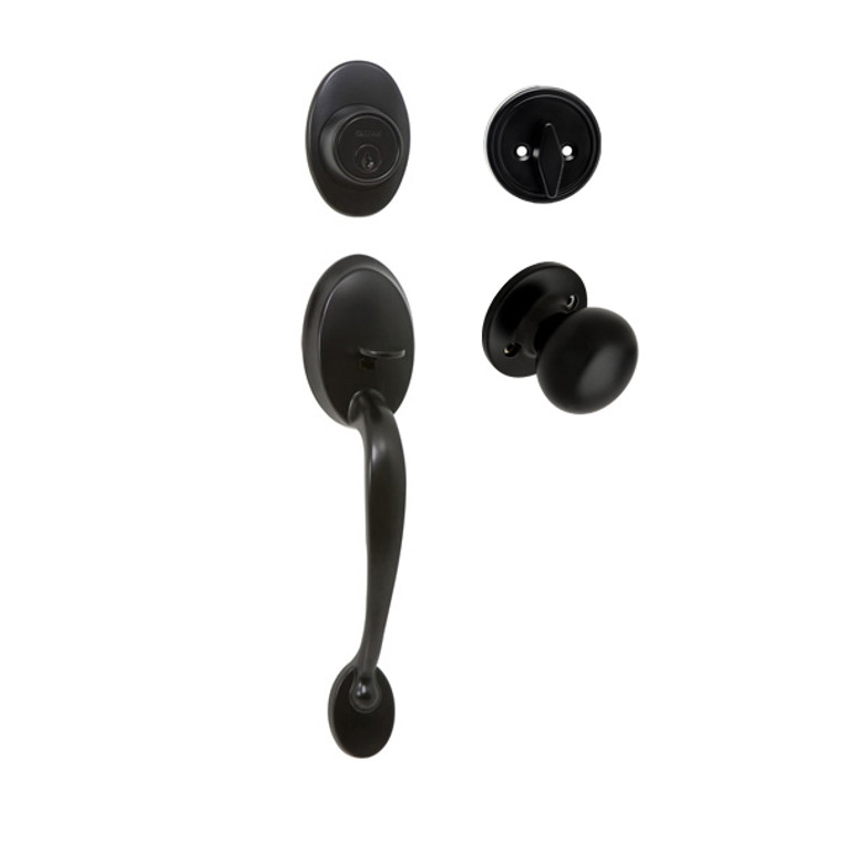 Designers Impressions Frankfort Black Traditional Handleset with Bedford Interior: 55-8000/1644