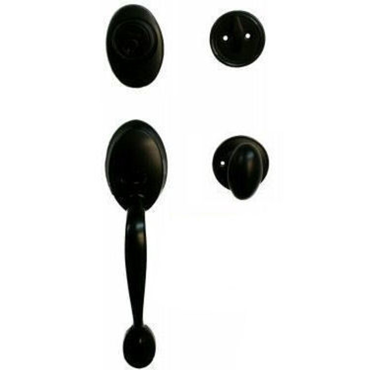 Designers Impressions Frankfort Black Traditional Handleset with Somerset Interior: 55-8000/2644