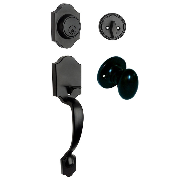 Designers Impressions Valhala Black Traditional Handleset with Somerset Interior: 55-9000/2644