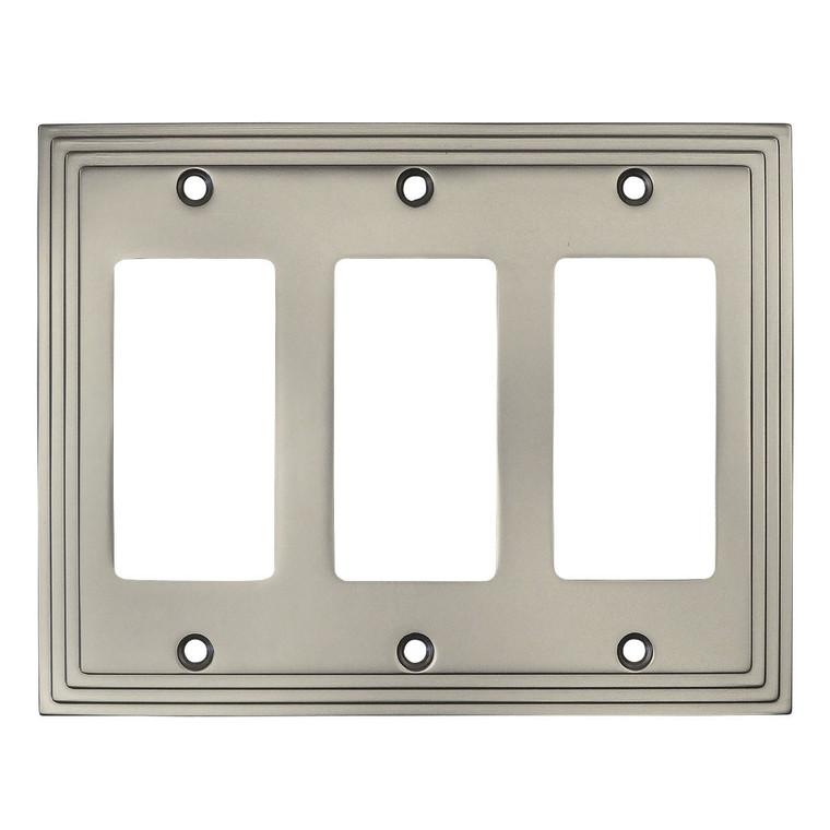 Cosmas 25084-SN Satin Nickel Triple GFCI / Decora Wall Plate