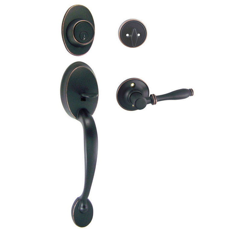 Designers Impressions Frankfort Oil Rubbed Bronze Traditional Handleset with Villa Interior: 33-8000/5944