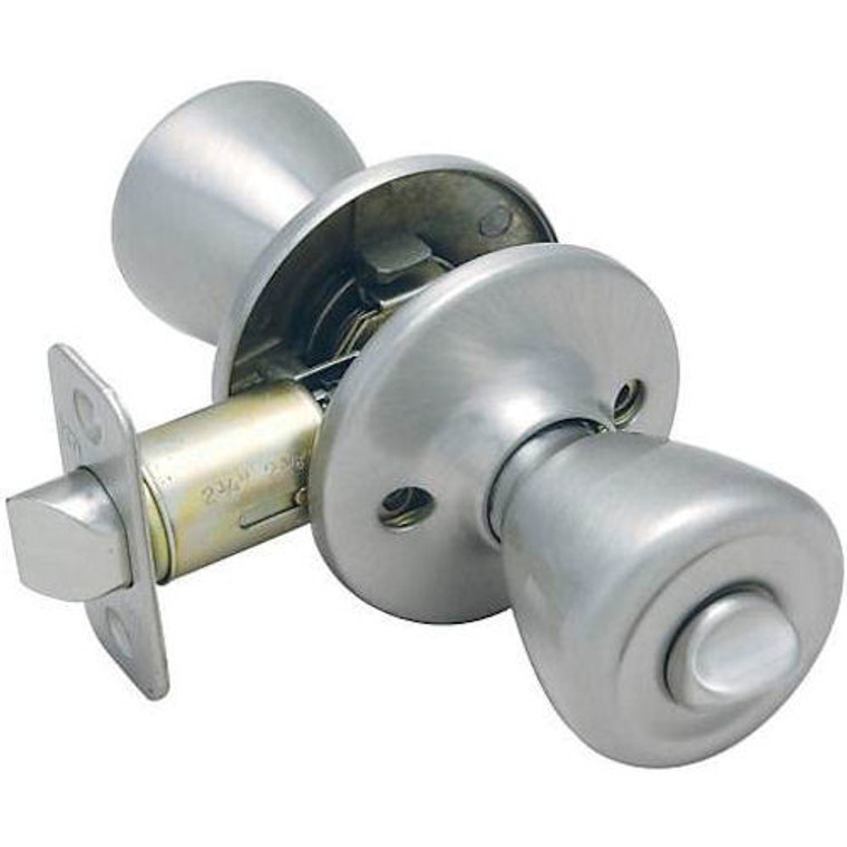 Designers Impressions Salem Design Satin Nickel Privacy Door Knob: 22-2466