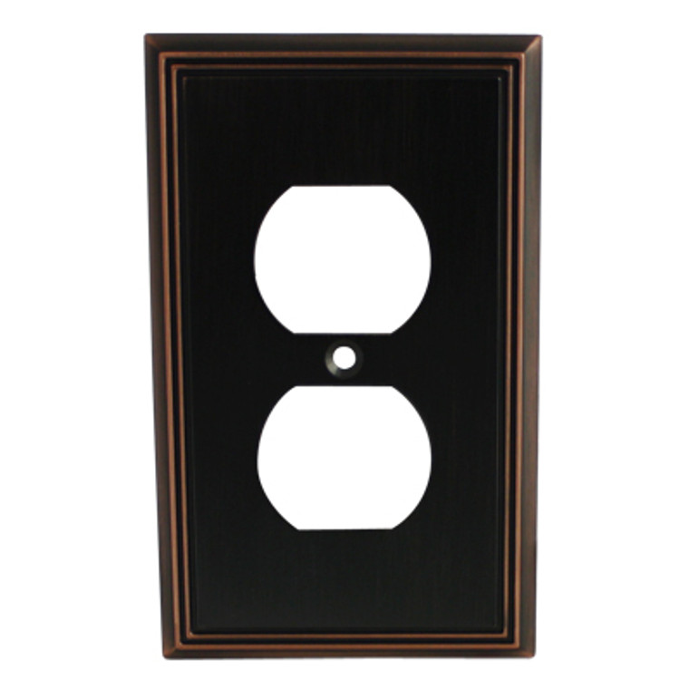 Cosmas 65049-ORB Oil Rubbed Bronze Single Duplex Outlet Wall Plate