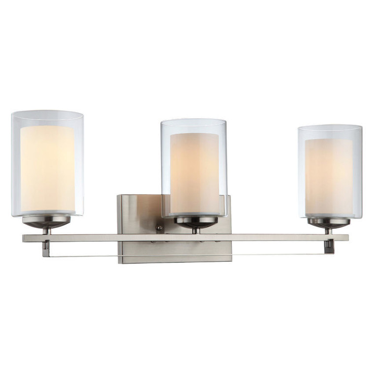 El Dorado Satin Nickel 3 Light Bathroom Vanity Wall Fixture : 20-8154