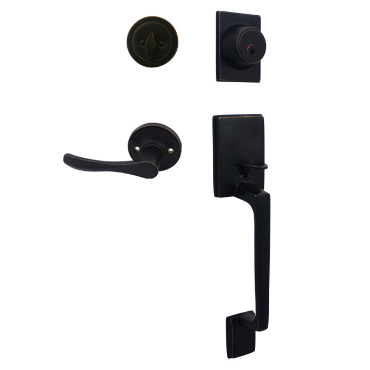 Cosmas 600 Series Oil Rubbed Bronze Handleset with 30 Series Interior: HS600/39-ORB