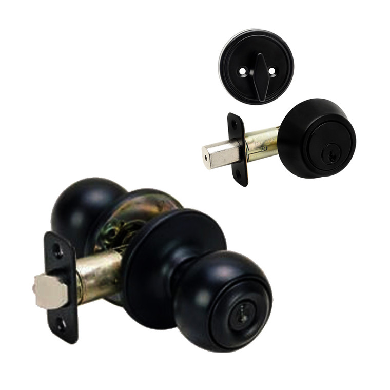 Designers Impressions Ashland Design Black Combo Pack - Entry & Deadbolt: 55-2199