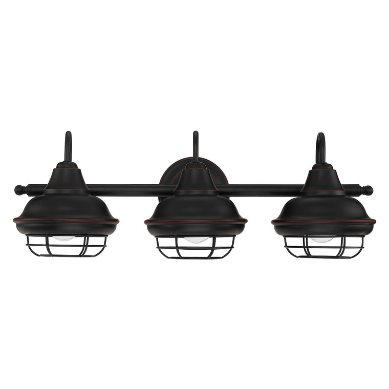 Designers Impressions Charleston Series Oil Rubbed Bronze 3 Light Wall Sconce / Bathroom Fixture: 10010