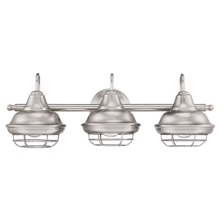 Designers Impressions Charleston Series Satin Nickel 3 Light Wall Sconce / Bathroom Fixture: 10012