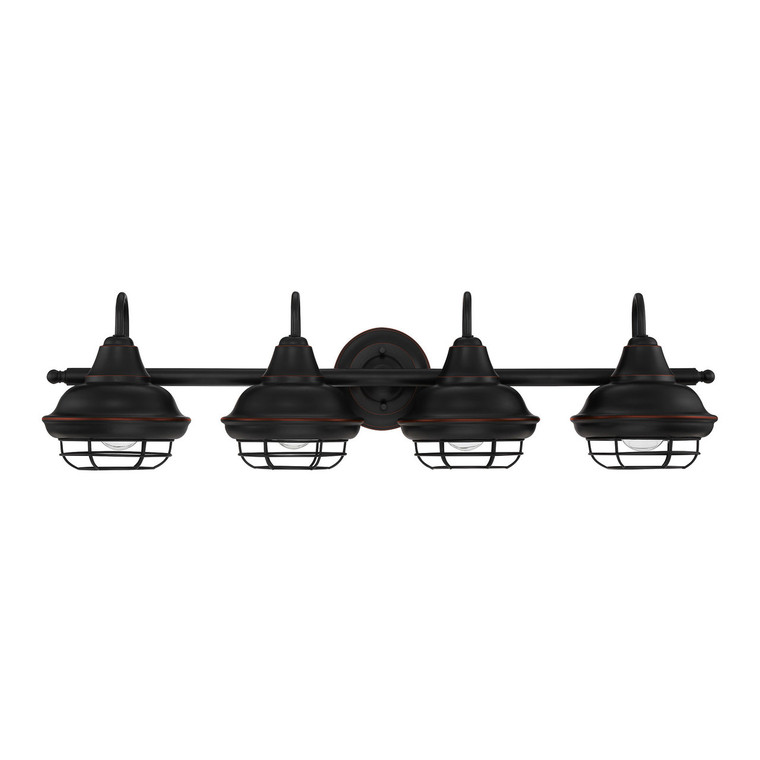 Designers Impressions Charleston Series Oil Rubbed Bronze 4 Light Wall Sconce / Bathroom Fixture: 10013