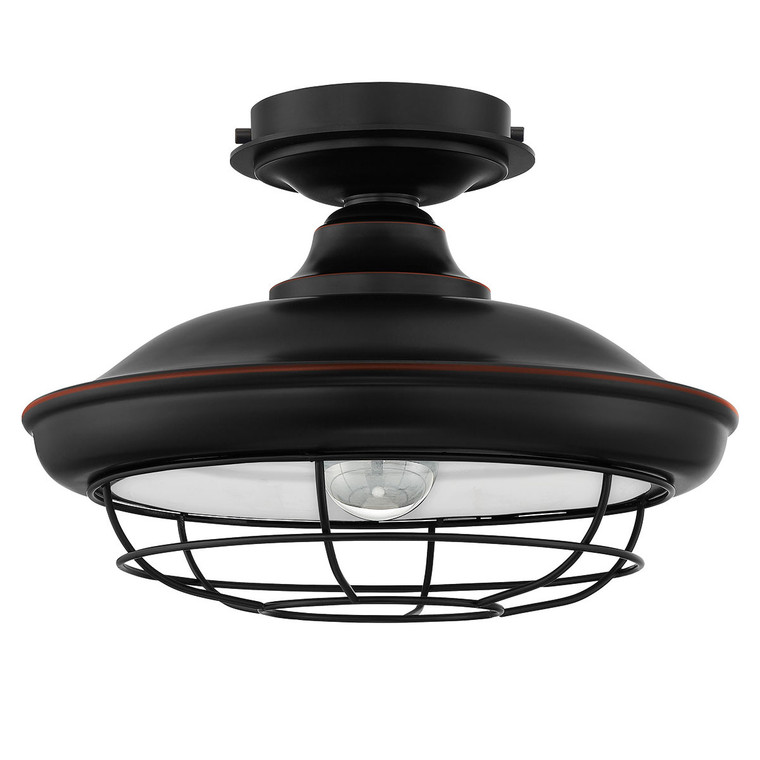 Designers Impressions Charleston Oil Rubbed Bronze Semi-Flush Mount Ceiling Light Fixture : 10001