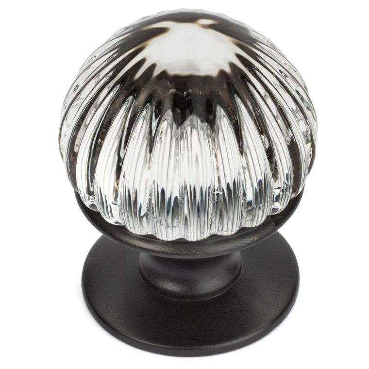 Cosmas 6812ORB-C Oil Rubbed Bronze & Clear Glass Round Cabinet Knob