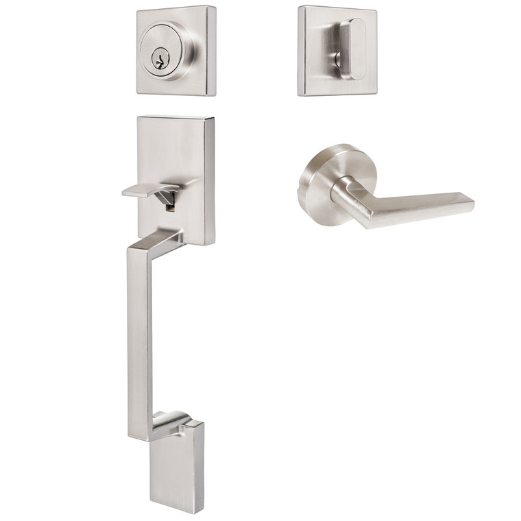 Designers Impressions Keeneland Design Satin Nickel Contemporary Handleset with Madison Interior