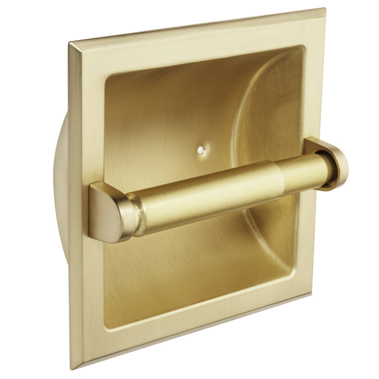 Designers Impressions Brushed Brass Recessed Toilet / Tissue Paper Holder Mounting Bracket Included: 10821