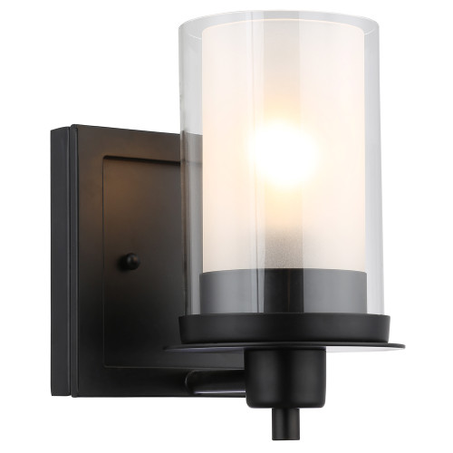 Juno Matte Black 1 Light Wall Sconce / Bathroom Fixture ...