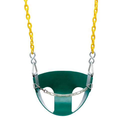 Commercial Half Bucket Swing Seat with 5'6" Plastisol Chain