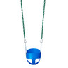 Residential Full Bucket Swing Seat with 5'6" Fully Coated Chain (S-265R) - Blue Swing / Green Chain Residential Full Bucket Swing Seat with 5'6" Fully Coated Chain (S-265R) - Blue Swing / Green Chain