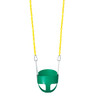 Residential Full Bucket Swing Seat with 5'6" Fully Coated Chain (S-265R) - Green Swing / Yellow Chain Residential Full Bucket Swing Seat with 5'6" Fully Coated Chain (S-265R) - Green Swing / Yellow Chain