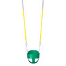 Residential Full Bucket Swing Seat with 8'6" Plastisol Chain - Green Swing / Yellow Chain Residential Full Bucket Swing Seat with 8'6" Plastisol Chain - Green Swing / Yellow Chain
