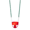 Commercial Full Bucket Swing Seat with 5'6" Fully Coated Chain - Red Swing / Green Chain