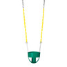 Commercial Full Bucket Swing Seat with 8'6" Heavy Duty Chain (S-276) - Green Swing / Yellow Chain