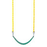Basic Commercial Belt Swing Seat with 5'6" Fully Coated Chain - Green Swing / Yellow Chain Basic Commercial Belt Swing Seat with 5'6" Fully Coated Chain - Green Swing / Yellow Chain