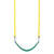 Basic Commercial Belt Swing Seat with 5'6" Fully Coated Chain - Green Swing / Yellow Chain