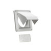 4" White Plastic Fresh Air Intake Vent (Hood Style) – Removable Screen – No Damper  (Price Per Piece).  Item #604W-R