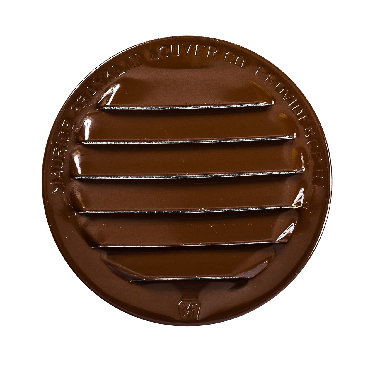 1" Round Brown Aluminum Louver with Insect Screen and 4 Aluminum Tabs  (Priced Per Bag of 6).  Item#  1" RBT-100