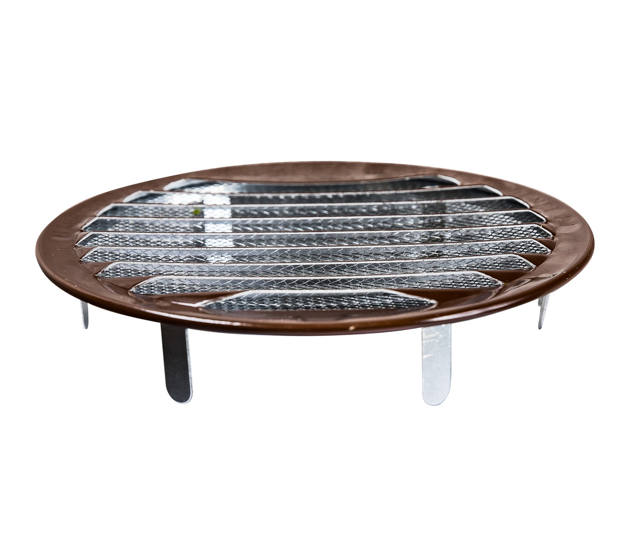 4" Round Brown Aluminum Louver with Insect Screen and 6 Aluminum Tabs  (Priced Per Bag of 4).  Item#  4" RBT-100