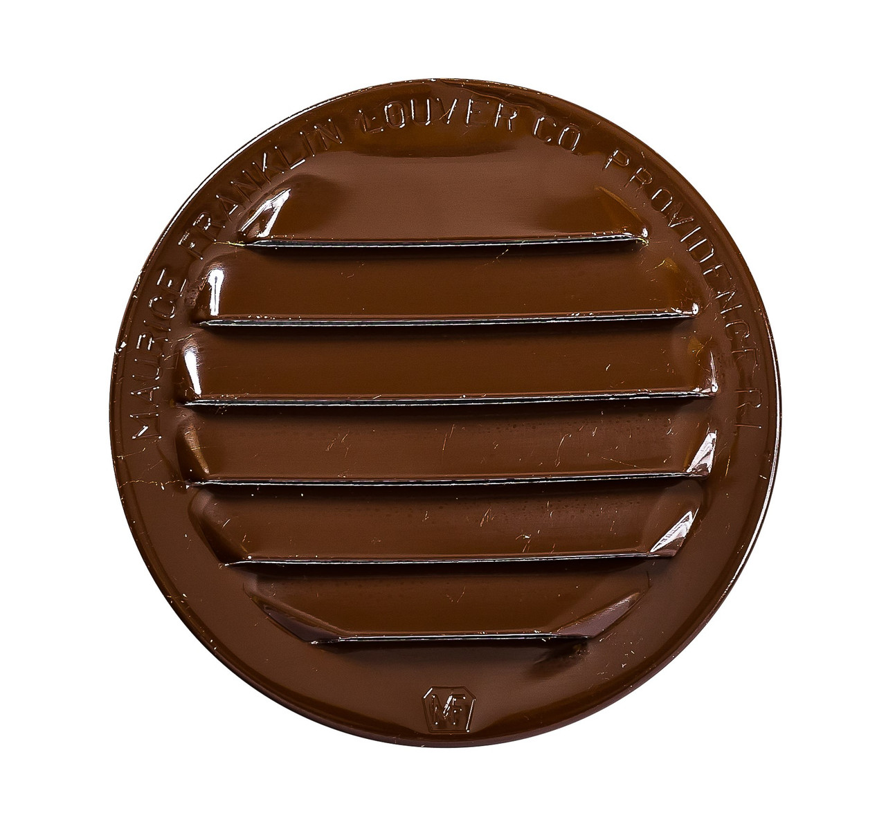 1.5" Round Brown Aluminum Louver with No Insect Screen  (Priced Per Bag of 6).  Item #1.5" BNS-100