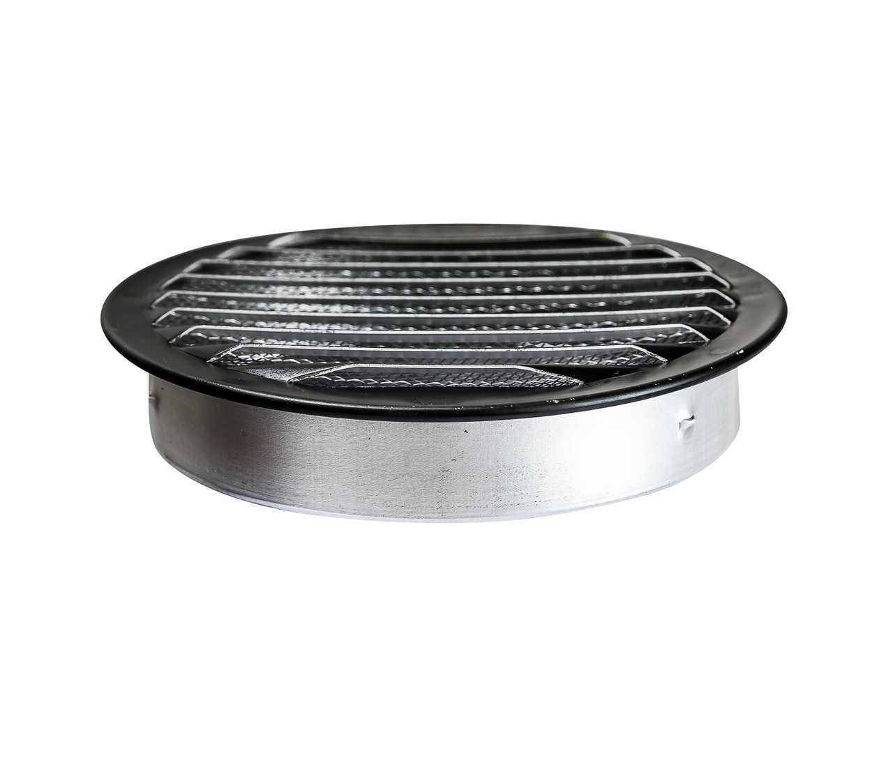 4" Round Black Aluminum Louver with No Insect Screen  (Priced Per Bag of 4).  Item #4" BLNS-100