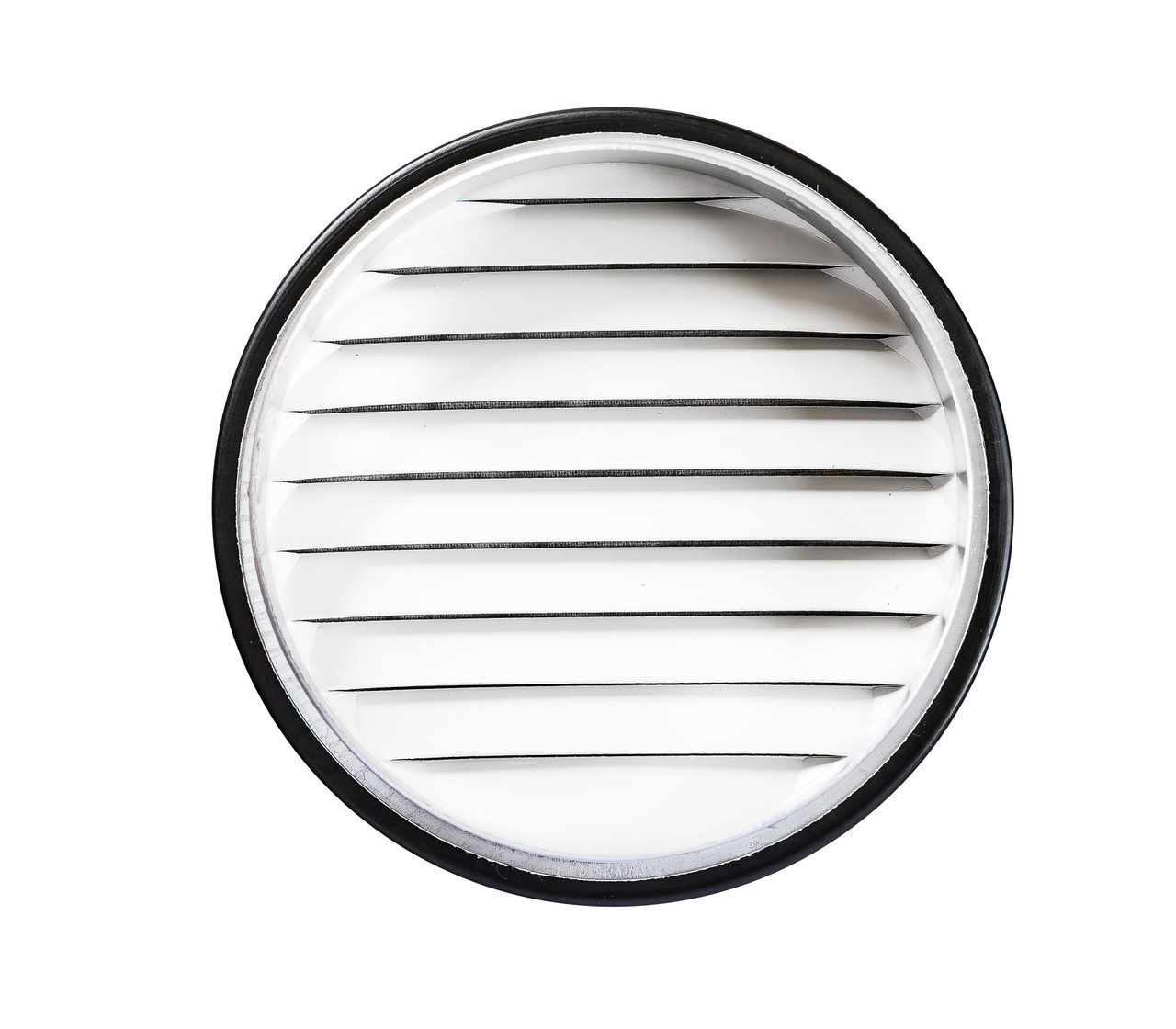 6" Round Black Aluminum Louver with No Insect Screen  (Priced Per Bag of 2).  Item #6" BLNS-100