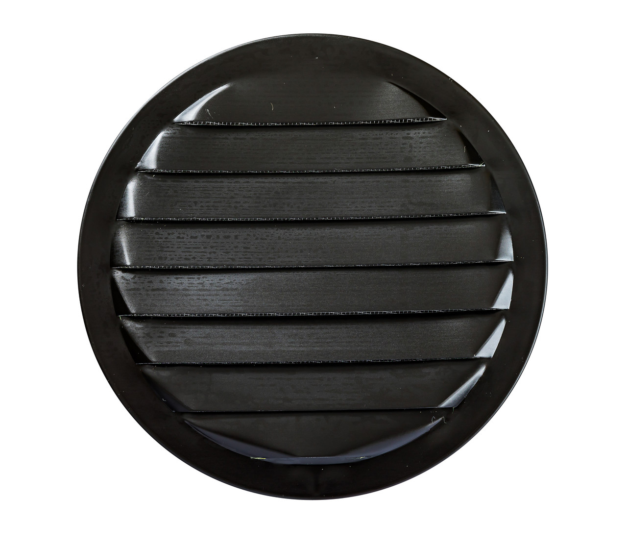 6" Round Black Aluminum Louver with No Insect Screen  (Priced Per Bag of 2).  Item #6" BLNS-100