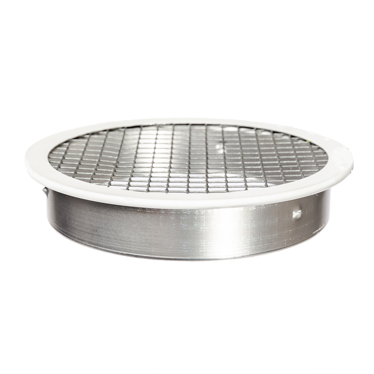 2.5" Round Open Screen White Aluminum Louver with 1/4" Galvanized Steel Screen (Priced Per Bag of 4).  Item#  2.5" RWS-104