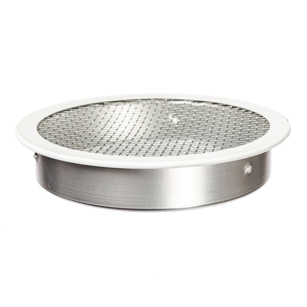 2" Round Open Screen White Aluminum Louver with 1/8" Galvanized Steel Screen (Priced Per Bag of 6).  Item#  2" RWS-108