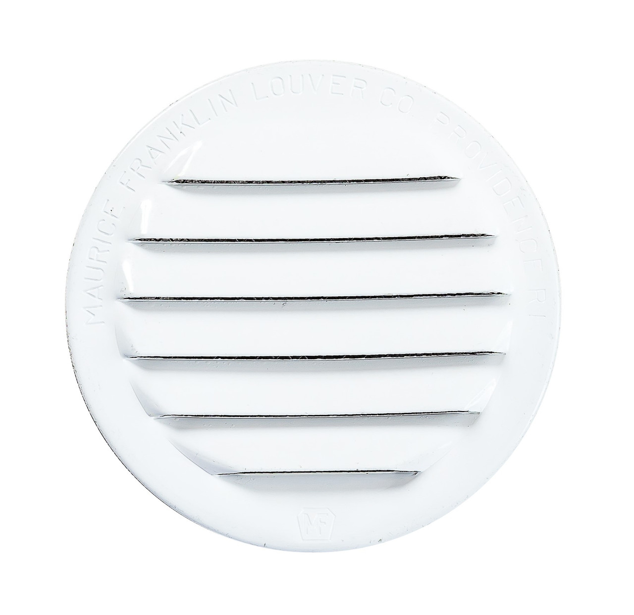 2.5" Round White Aluminum Louver with No Insect Screen and 4 Aluminum Tabs  (Priced Per Bag of 4).  Item#  2.5" RWT-200