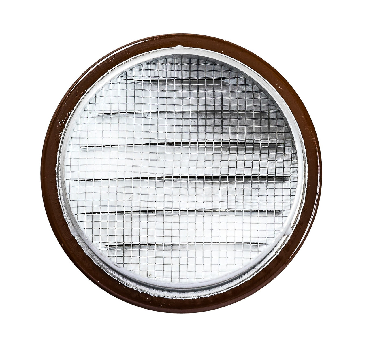 2" Round Brown Aluminum Louver with Insect Screen  (Priced Per Bag of 6).  Item#  2" RLB-100