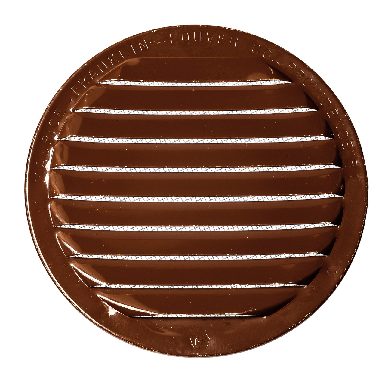 4" Round Brown Aluminum Louver with Insect Screen  (Priced Per Bag of 4).  Item#  4" RLB-100