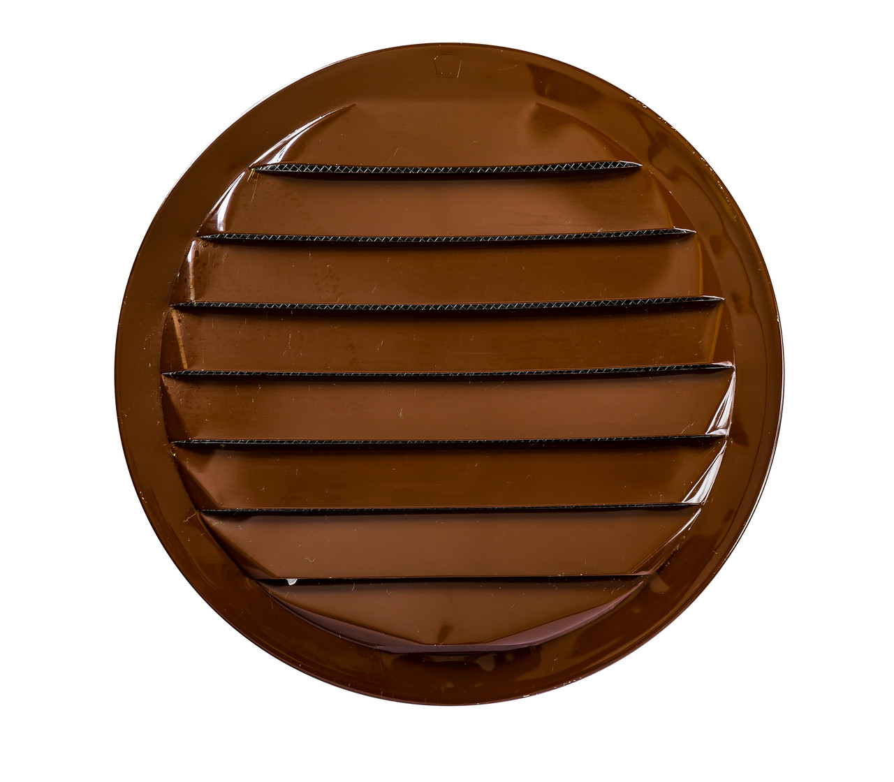 6" Round Brown Aluminum Louver with Insect Screen  (Priced Per Bag of 2).  Item#  6" RLB-100
